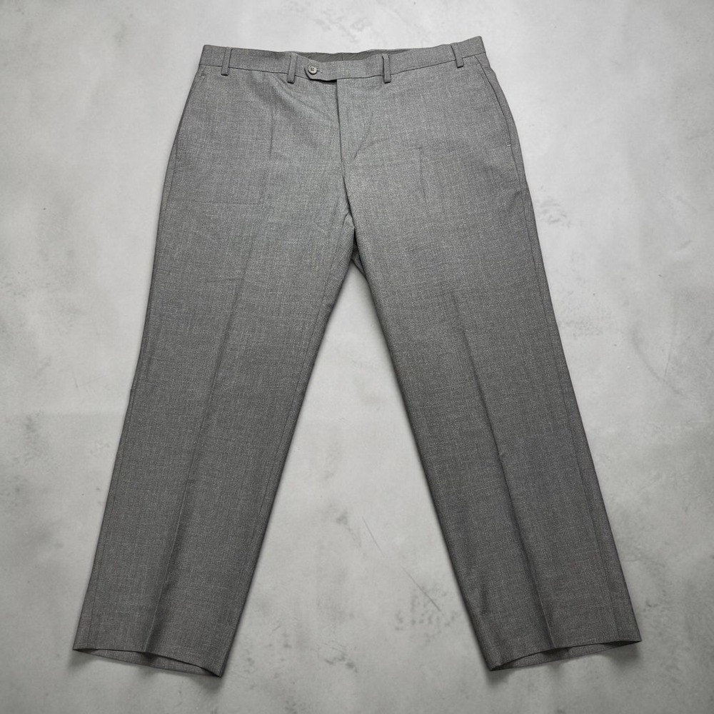 Lauren Ralph Lauren Mens Gray Wool Blend Dress Pants 38W 28L Flat Front Trousers